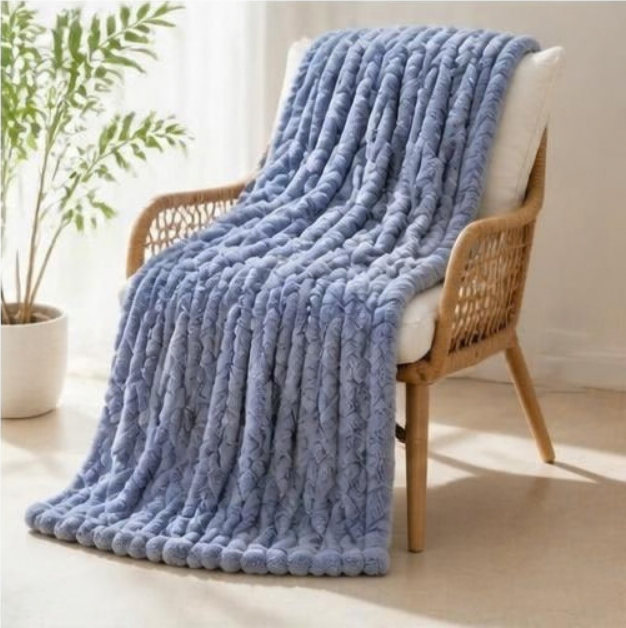 Plaid Cocooning - Bleu Ardoise