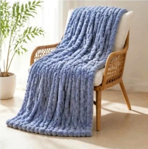 Plaid Cocooning - Bleu Ardoise