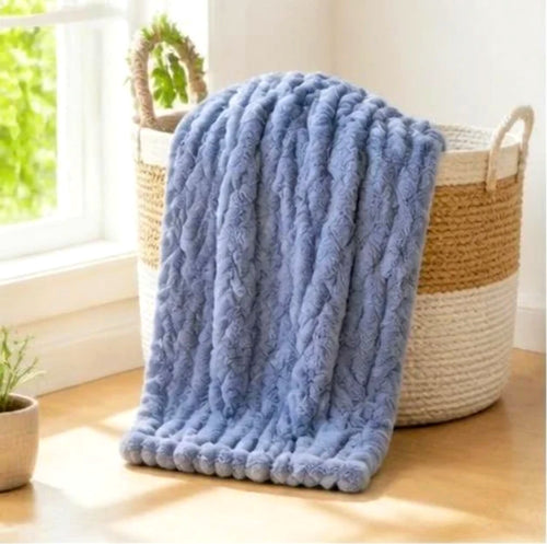 Plaid Cocooning - Bleu Ardoise