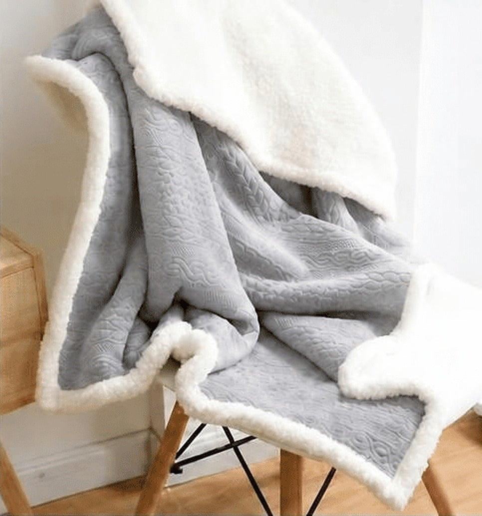 Poncho plaid polaire - gris