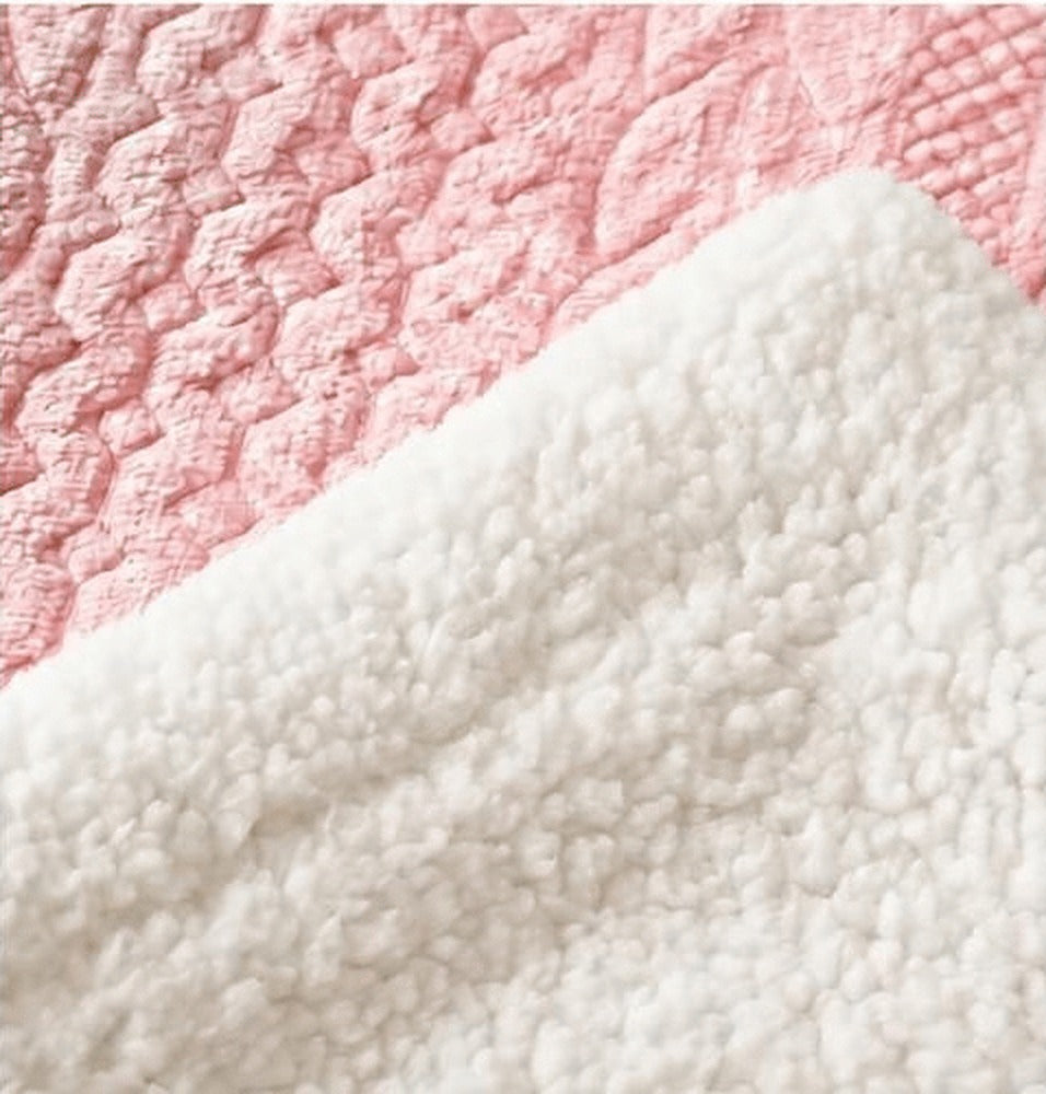 Poncho plaid polaire - rose